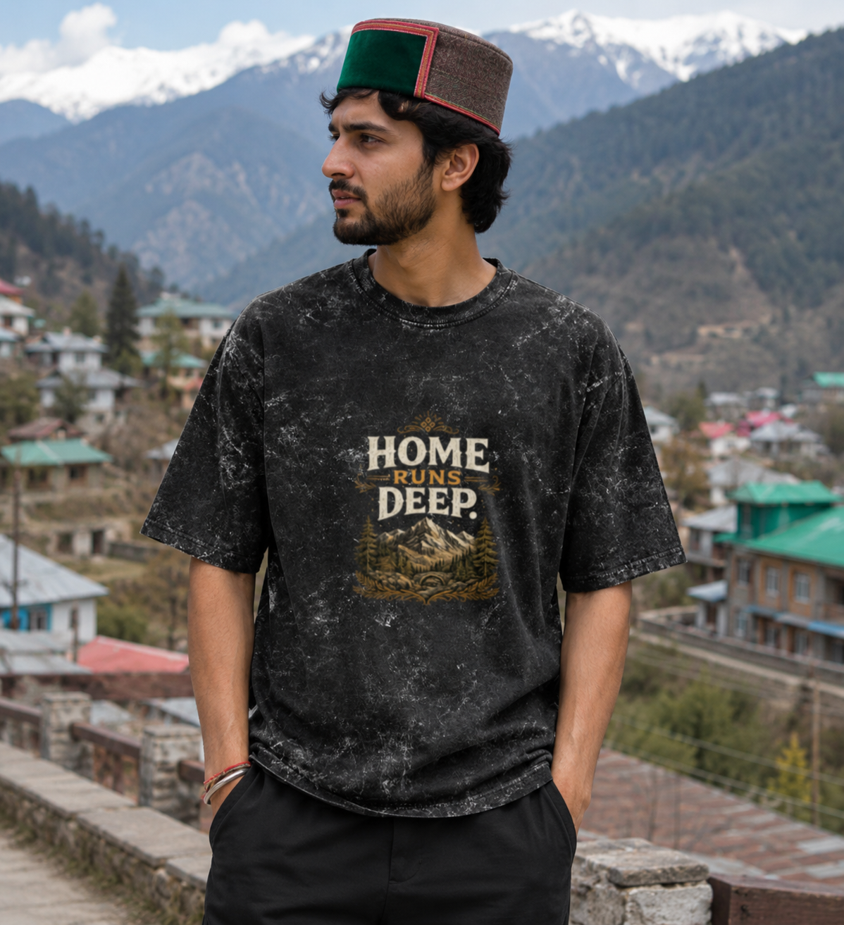 Acid Washed Oversized Tee ( Home Runs Deep)